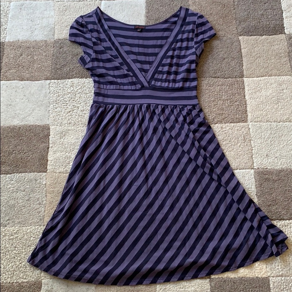 Purple striped summer dress